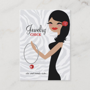 311 Jewellery Chick Wavy Hair Black Flower Business Card
