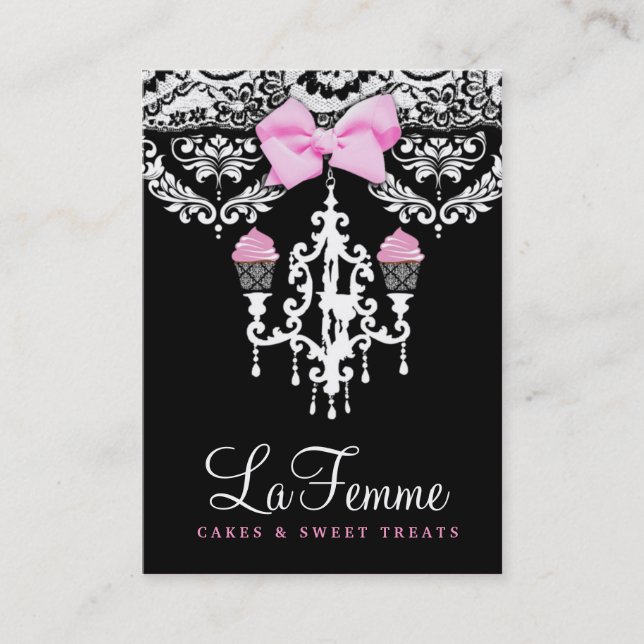 311 La Femme Cakes Black Business Card (Front)