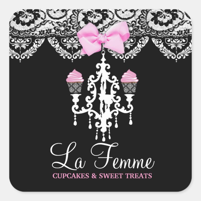 311 La Femme Cakes Black Square Sticker (Front)