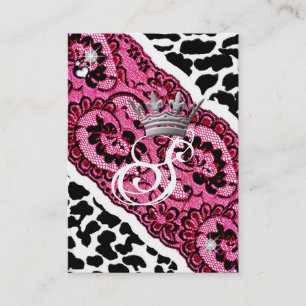 311-Lacy Leopard & Tiara Business Card