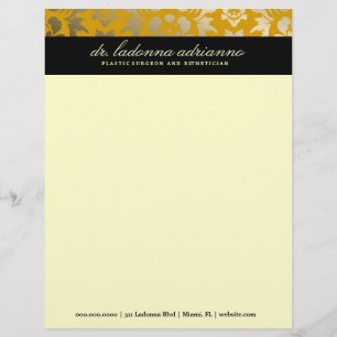 311-Ladonna Damask Golden Yellow Letterhead