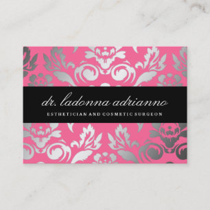 311 Ladonna Damask Rose Pink Business Card