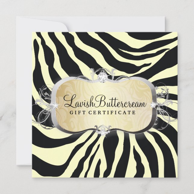 311 Lavish Buttercream Zebra Gift Certificate (Front)
