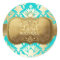 311 Lavish Golden Damask Shimmer Turquoise