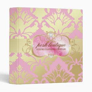 311 Lavish Pink Platter & Damask Shimmer Golden Binder