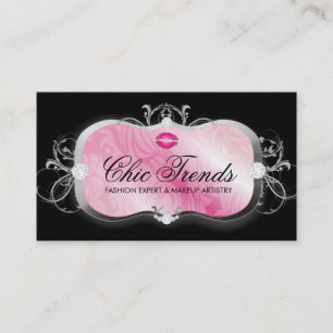 311 Lavish Pink Platter with Lips Black Appointment Card