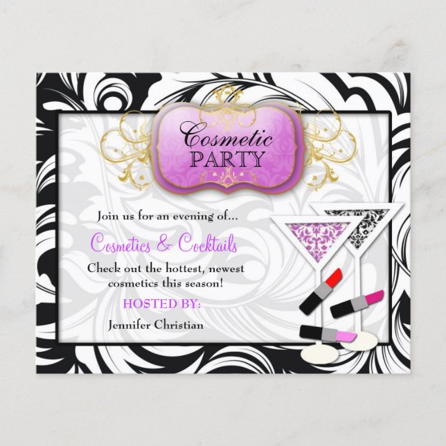 311-Lavish Purple Plate Cosmetic Party Flyer (Front)