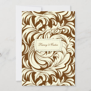 311-Lavishly Lainey Cream & Brown Invitation
