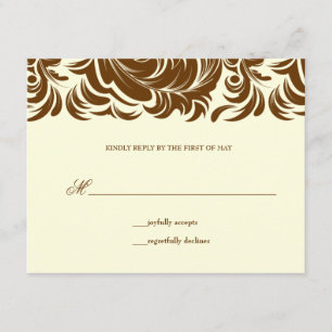 311-Lavishly Lainey Cream & Brown RSVP Card