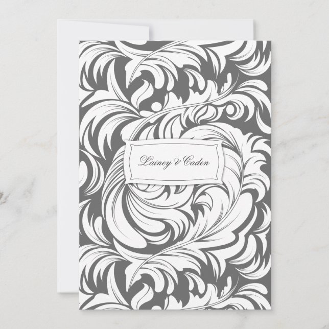 311-Lavishly Lainey Grey Invitation (Front)