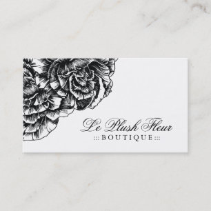 311-Le Plush Fleur - Black et White Business Card