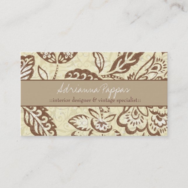 311 LEMON FLORAL VINTAGE BUSINESS CARD (Front)