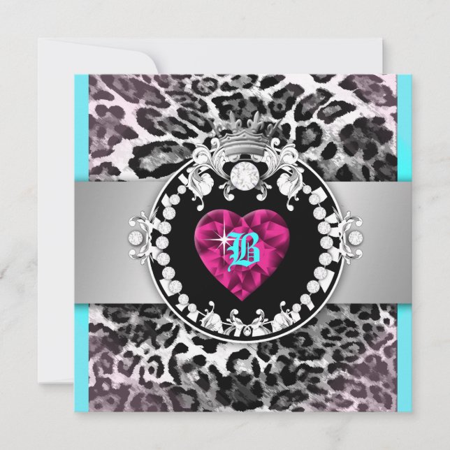 311-Leopard-Tique Queen of Hearts 21 Invitation (Front)