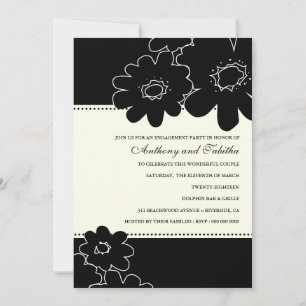 311-Les Fleurs Black Invitation