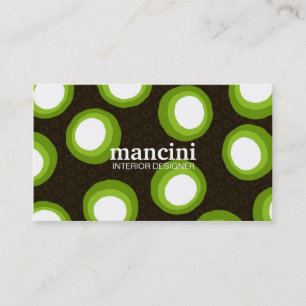 311-LIME RETRO DOTS BUSINESS CARD
