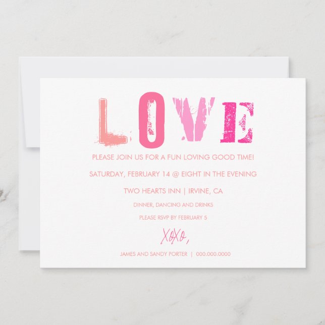 311 Love Valentine Invitation White (Front)