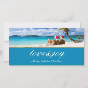 311-LoveJoy Custom Photo Blue Holiday Card