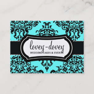311 Lovey Dovey Damask Appointment Card Turquoise