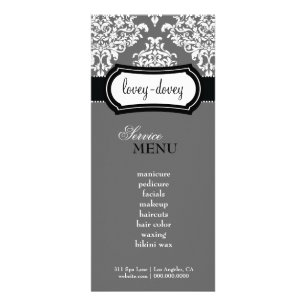 311 Lovey Dovey Damask Rack Card Grey