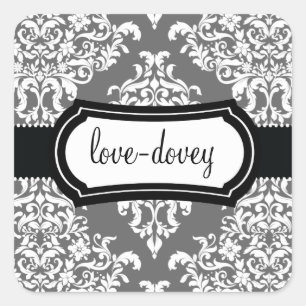 311 Lovey Dovey Damask Sticker Grey