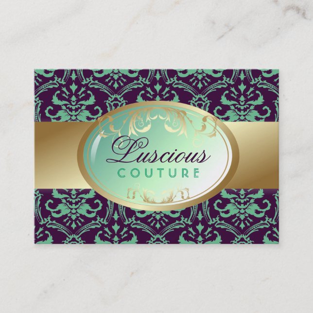 311-Luscious Glow - Teal n Purple Business Card (Front)