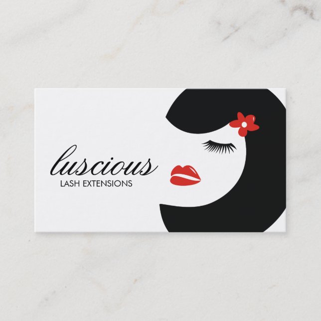 311 Luscious Lash Red White Appointment Card (Front)