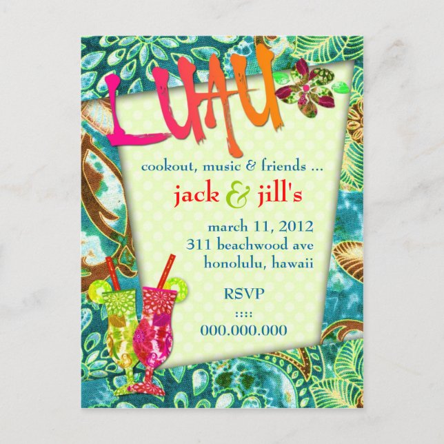 311 LUSCIOUS LUAU INVITATION POSTCARD (Front)