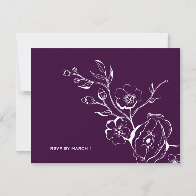 311-Lush Eggplant Purple RSVP Card (Front)
