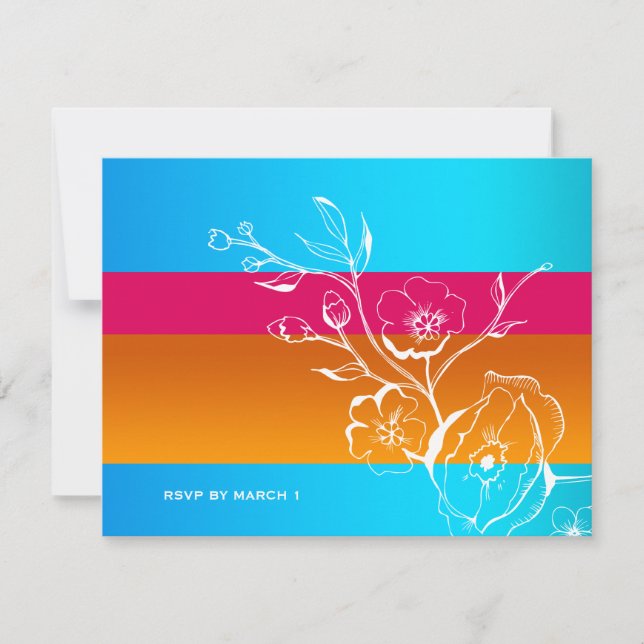 311-Lush Tropical Sunset RSVP Card (Front)