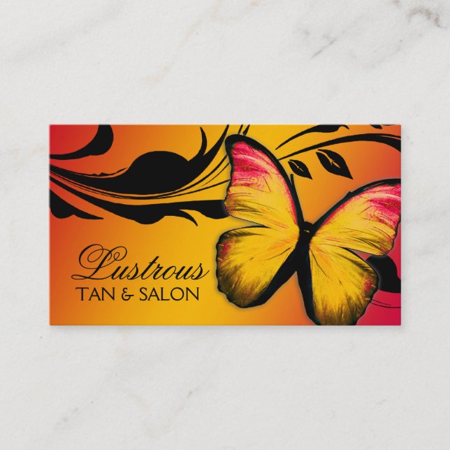 311 Lustrous Butterfly Sunset Business Card (Front)