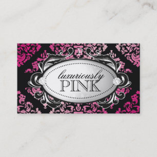 311 Luxuriously Pink & Black White Name Plate Business Card