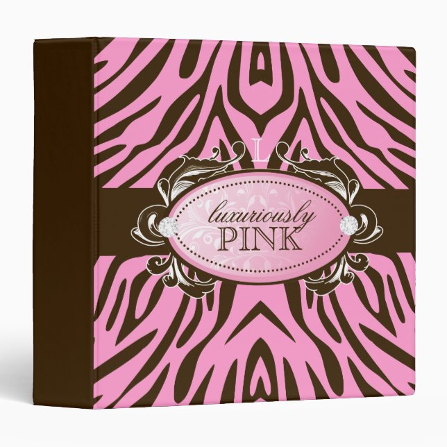 311-Luxuriously Pink Brown Zebra Binder (Front/Spine)