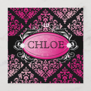 311-Luxuriously Pink Damask 40 and Fabulous Invitation