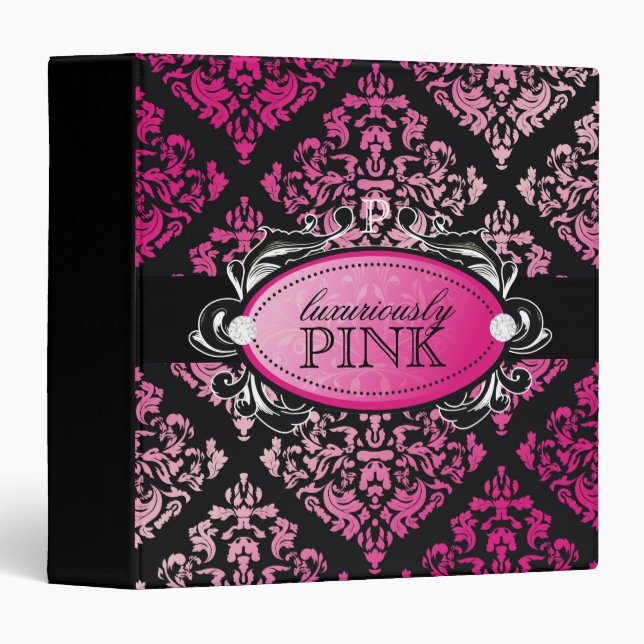 311-Luxuriously Pink Damask Binder (Front/Spine)