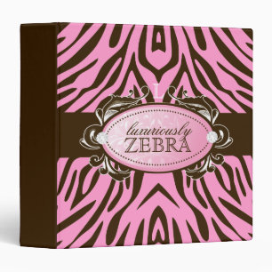 311-Luxuriously Pink N Brown Zebra Binder