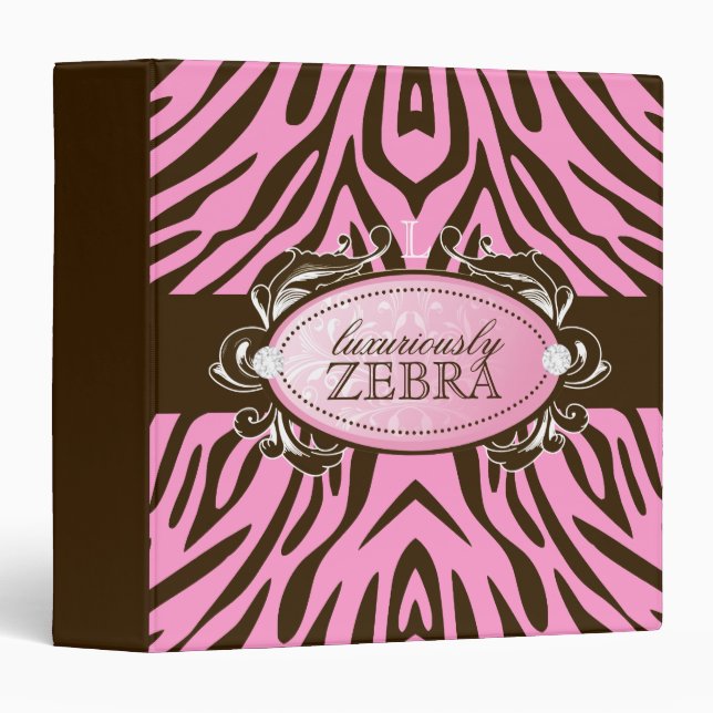 311-Luxuriously Pink N Brown Zebra Binder (Front/Spine)