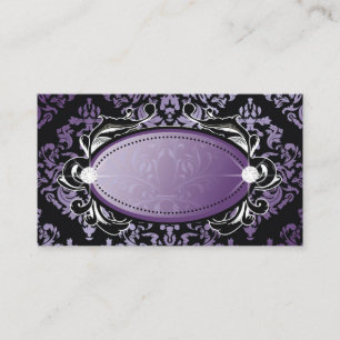 311 Luxuriously Purple Damask Name Place Cards