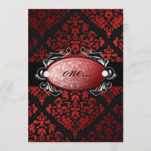 311-Luxuriously Red Liquorice Damask Invitation