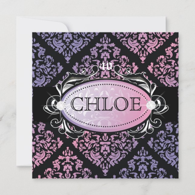 311-Luxuriously Sweetheart Damask 40 Invitation (Front)