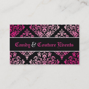 311 Luxuriously Vincelette Damask Pink Liquorice Business Card