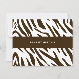311-Luxuriously White Choclate Zebra RSVP Card