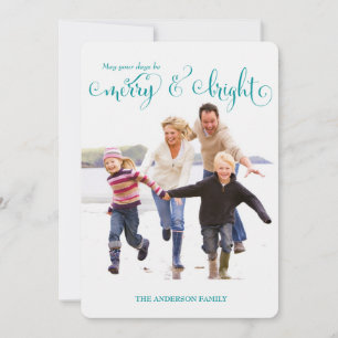 311 Merry & Bright Blue Holiday Photo Card