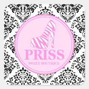 311 Miss Priss Zebra Heel Square Sticker