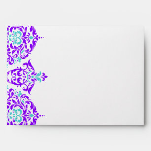 311 Mon Cherie Damask Plum Aqua Envelopes