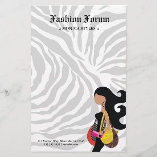311-MONICA HIGH FASHIONISTA ZEBRA GRAY STATIONERY