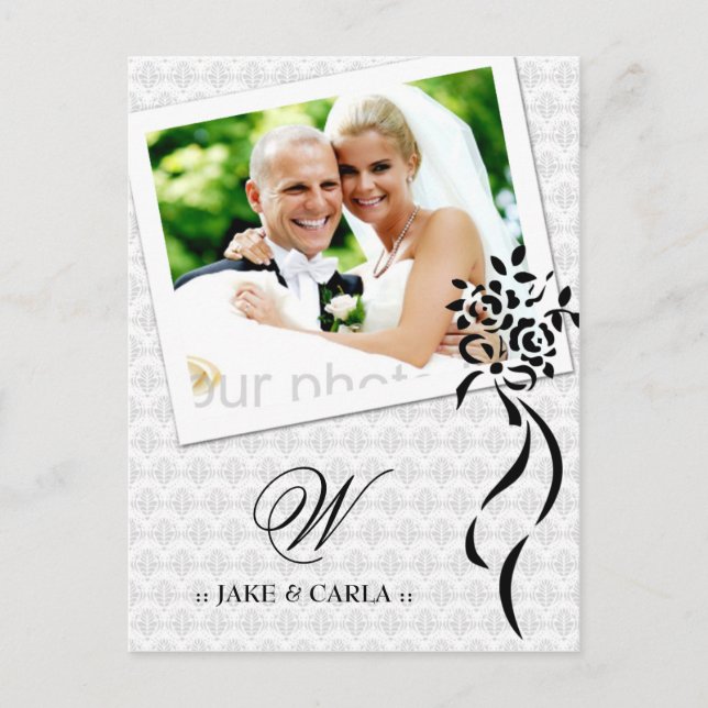311-MONOGRAM WEDDING ANNOUNCEMENT POSTCARD (Front)