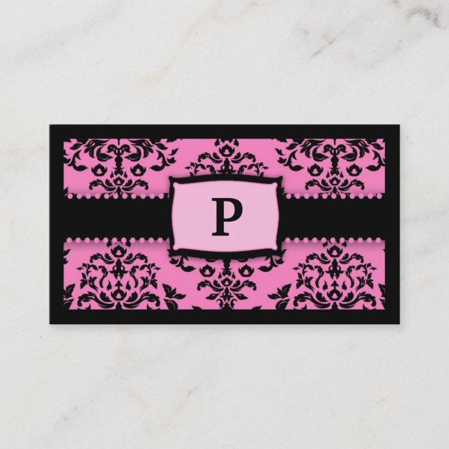 311-MonogramIcing on the Cake - 2 Pink Liquorice Business Card (Front)