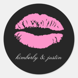 311-Oh Just Kiss it! Black Classic Round Sticker
