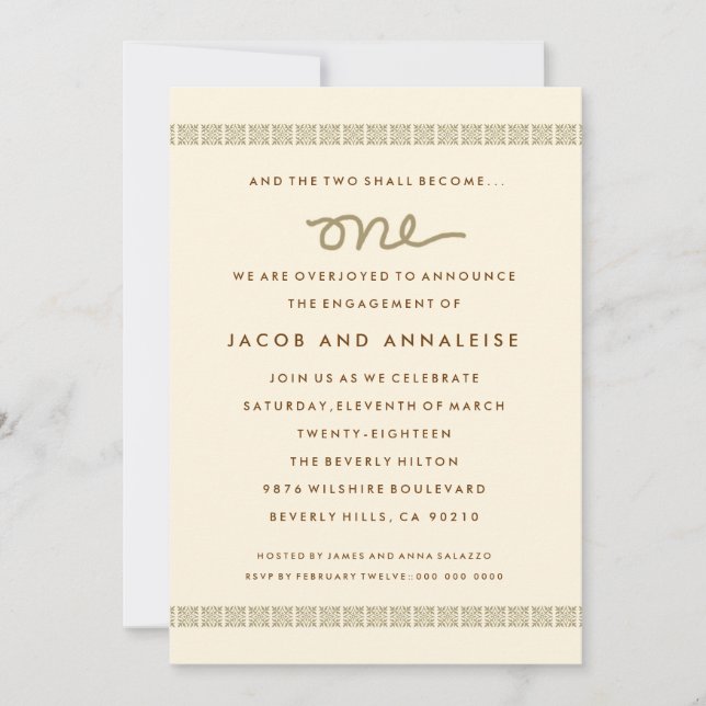 311 "ONE" ENGAGEMENT DINNER INVITATION (Front)