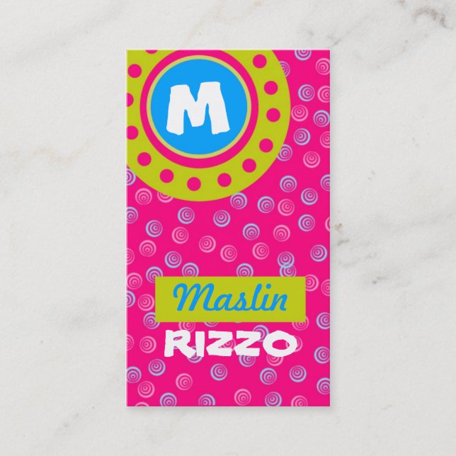 311-OODLES OF FUN MONOGRAM BUSINESS CARD (Front)